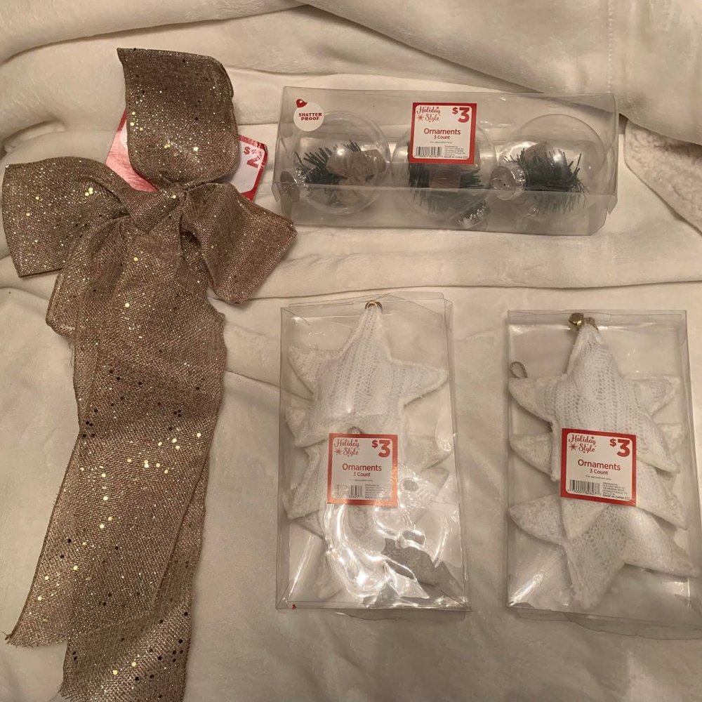 NWT Christmas Ornaments & Decor Farmhouse Rustic Neutrals